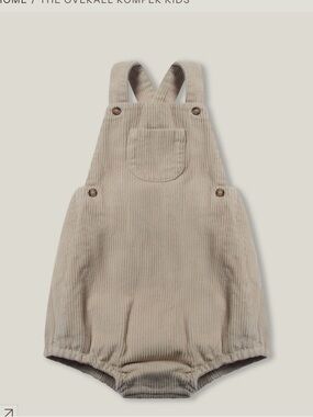 Neutral Corduroy Baby Overall Romper - Beige